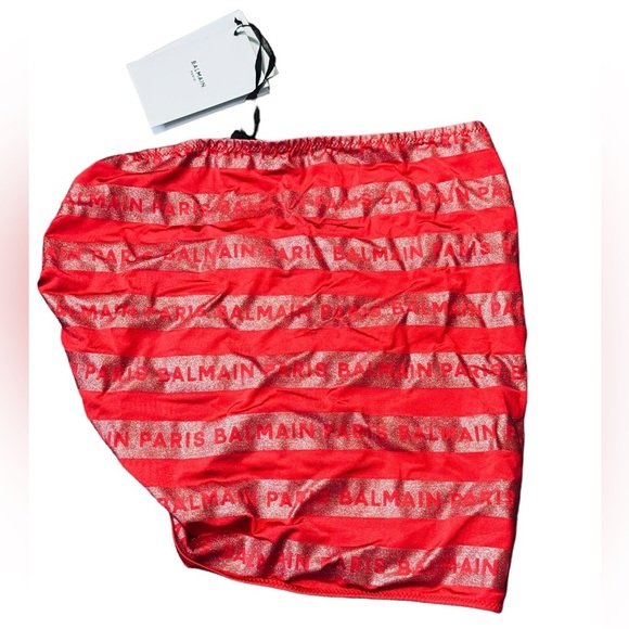 BALMAIN***Red Sarong Coverup Swimsuit***S/M $355 NWT - Picture 11 of 12